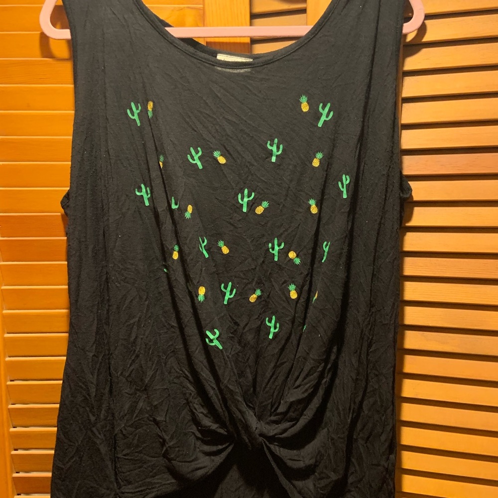 Tie front tank top